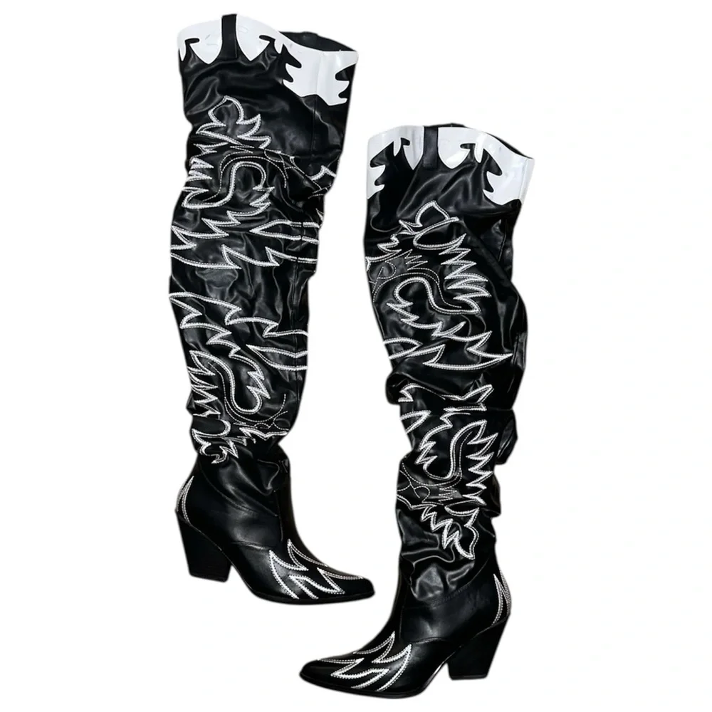 Beyoncé Over the Knee Women's Western Boots Sexy Festival Coachella Size 10